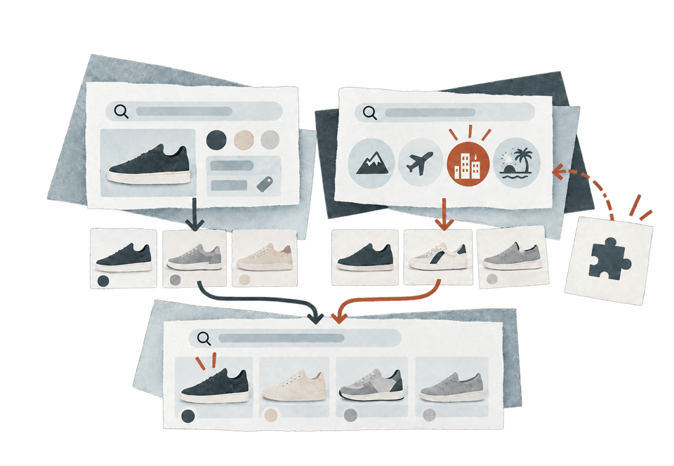 A semantic search core connecting related products and data